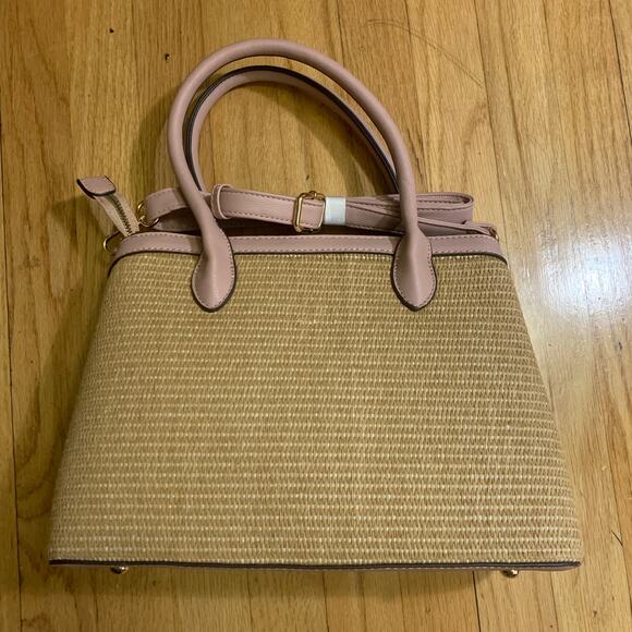 Kim Rogers Womens Wicker Straw Satchel Shoulder Purse Crossbody Bag Brown Boho - Picture 3 of 16